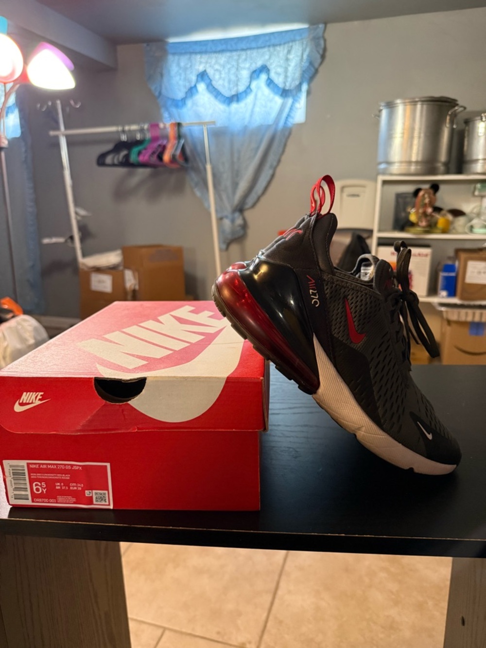 Nike Kids Air Max 270 — Black with Red Accents